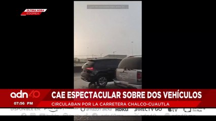 🚨¡Última Hora! Cae espectacular sobre dos vehículos en la carretera Chalco-Cuautla