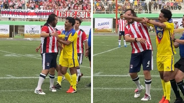 Isaac Terrazas y Héctor Reynoso se calientan en pleno juego de leyendas y este es el momento