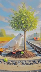How pigeon and child planted apple tree on railway #animals #firebrigade😱 #facebookviral #jalpari #foryouシ #BunnyAdventure #trend #amazingfacts #animation #indian #bestoftheday #trending #explore  #cartoon #Amazing #shorts #AI #duck #animals @follw