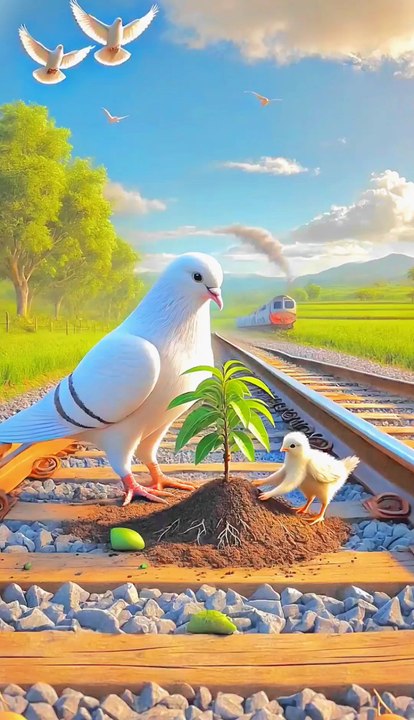 How pigeon and child planted Mango tree on railway #animals #firebrigade😱 #facebookviral #jalpari #foryouシ #BunnyAdventure #trend #amazingfacts #animation #indian #bestoftheday #trending #explore  #cartoon #Amazing #shorts #AI #duck #animals @follwer @