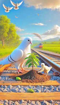 How pigeon and child planted Mango tree on railway #animals #firebrigade😱 #facebookviral #jalpari #foryouシ #BunnyAdventure #trend #amazingfacts #animation #indian #bestoftheday #trending #explore #cartoon #Amazing #shorts #AI #duck #animals @follwer @