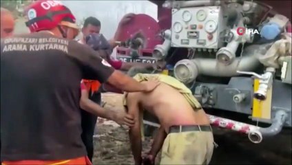 Eskişehir'de yangından kurtarılan işçi kurtarın beni diye feryat etti