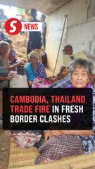 Residents in Thailand's Surin province run for cover as border with Cambodia erupts in gunfire