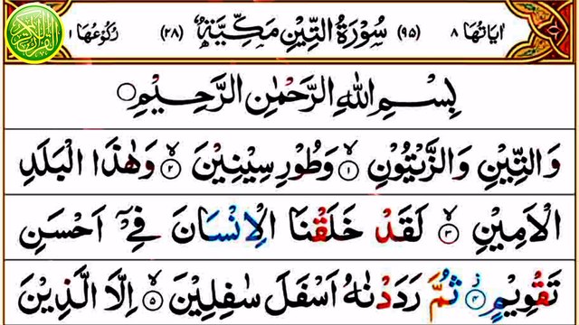 095_Surah At-Tin | سورة التين | Arabic Text | Full HD | Beautiful Recitation | Quran Tilawat | Anwaar ul Quran