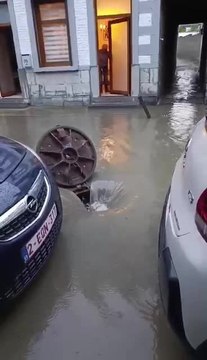 Inondation rue des Forges à Florennes