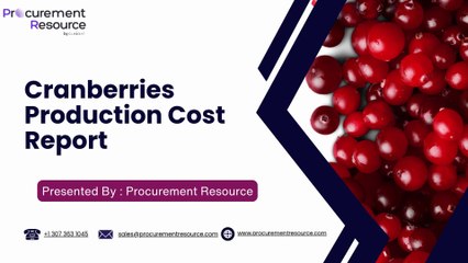 Cranberries Production Cost Report