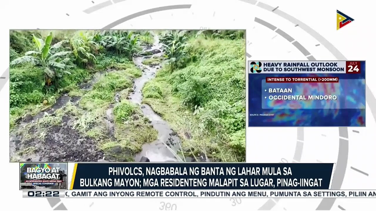 Philvolcs, nagbabala sa banta ng lahar mula sa Bulkang Mayon; Mga residenteng malapit sa lugar, pinag-iingat | ulat ni: Paul Hapin - Radyo Pilipinas