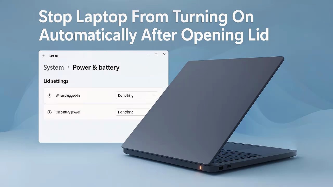 Fix Laptop Turns On When Lid Opens | Windows 11 & 10 Power Settings Guide 💻