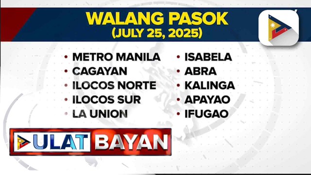 Metro Manila at 34 lalawigan sa bansa, walang pasok sa lahat ng antas bukas