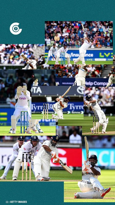 Rishabh Pant equals Sehwag for the most sixes by an Indian in Test history.
