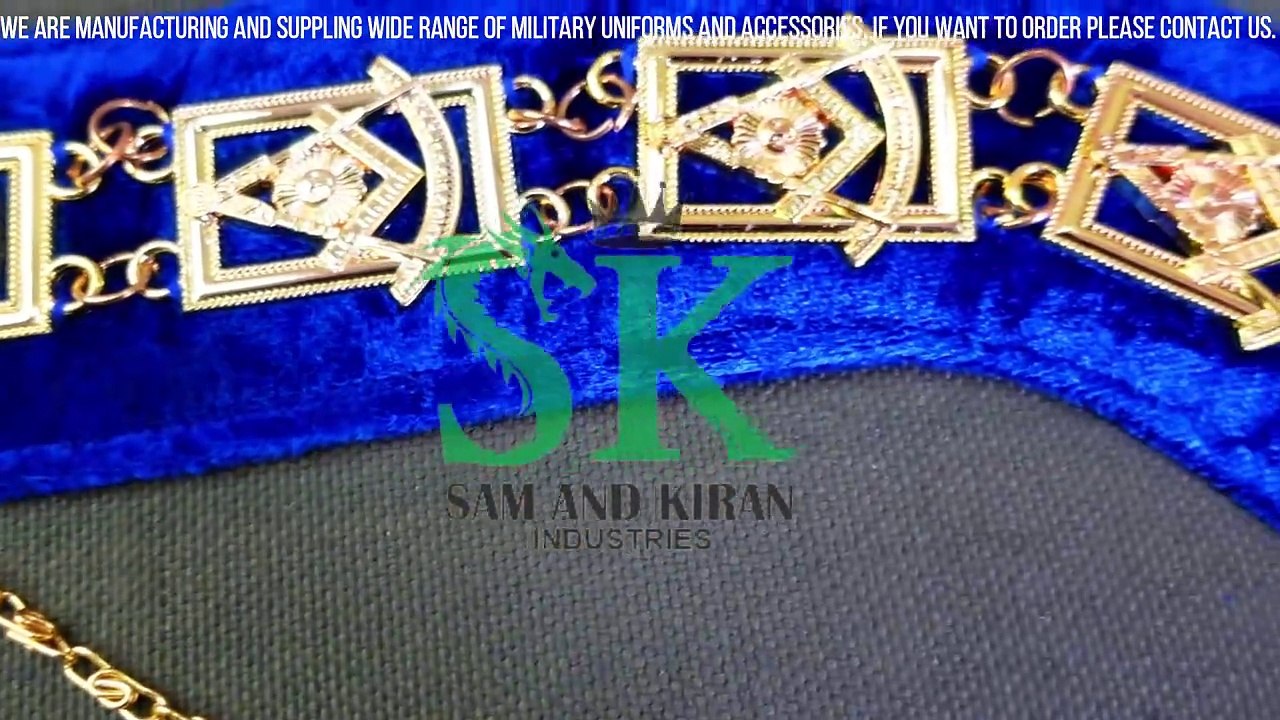 Blue Lodge Chain Collars, Masonic Gold Chain Collars, Masonic Regalia Collar Chains