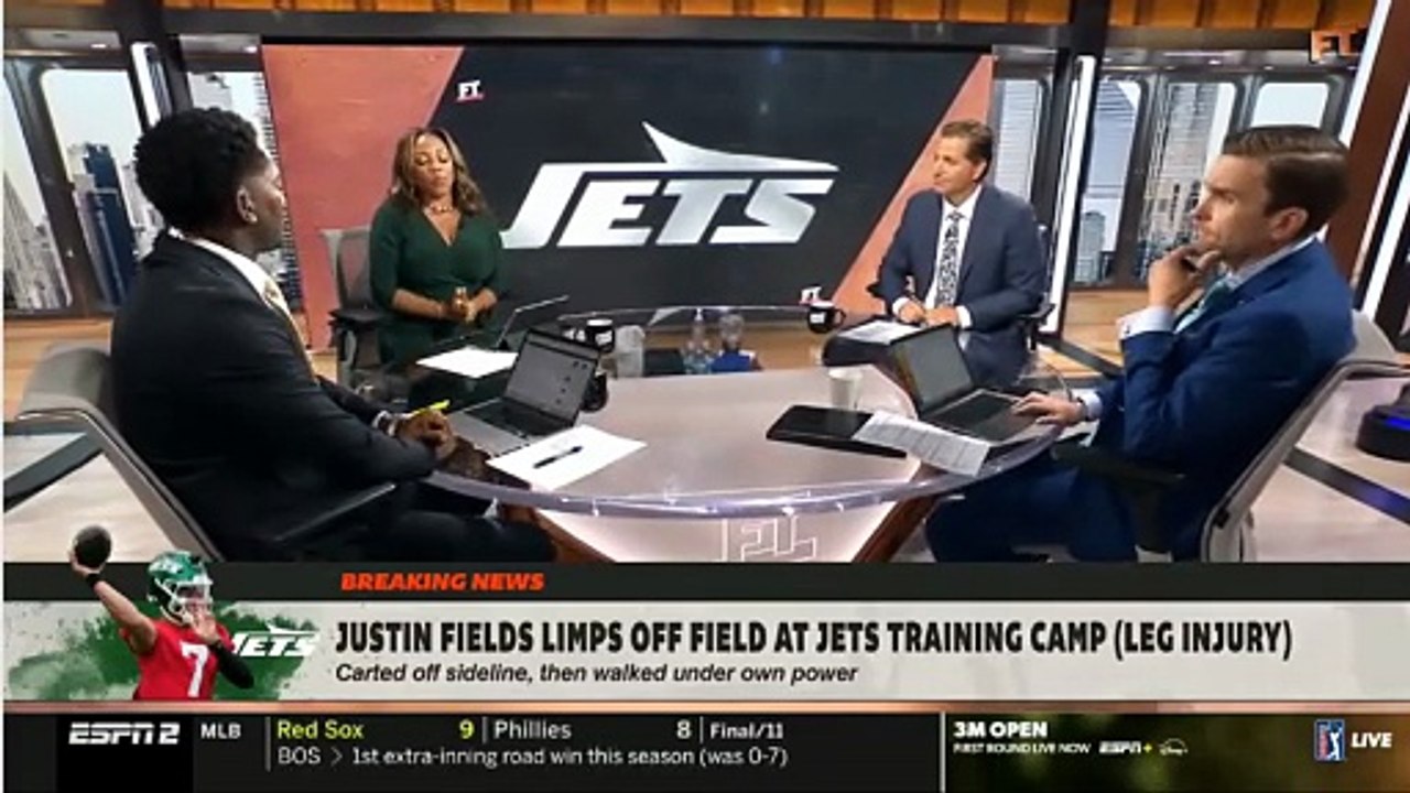 First Take REACTS: Justin Fields Goes Down at Training Camp — Disaster for Jets?