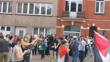Quelque 300 manifestants pro-palestiniens devant l'ambassade d'Israël à Uccle