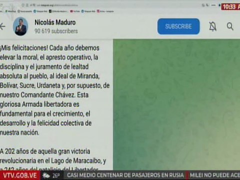 Jefe de Estado envió mensaje en celebración por el Día de la Armada Bolivariana