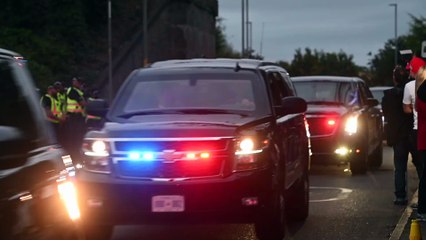 President Trump arrives at Turnberry