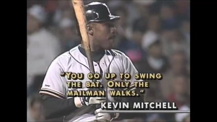 Kevin Mitchell delivers a three-run home run vs Cubs in NLCS Game  1 (10/4/89)