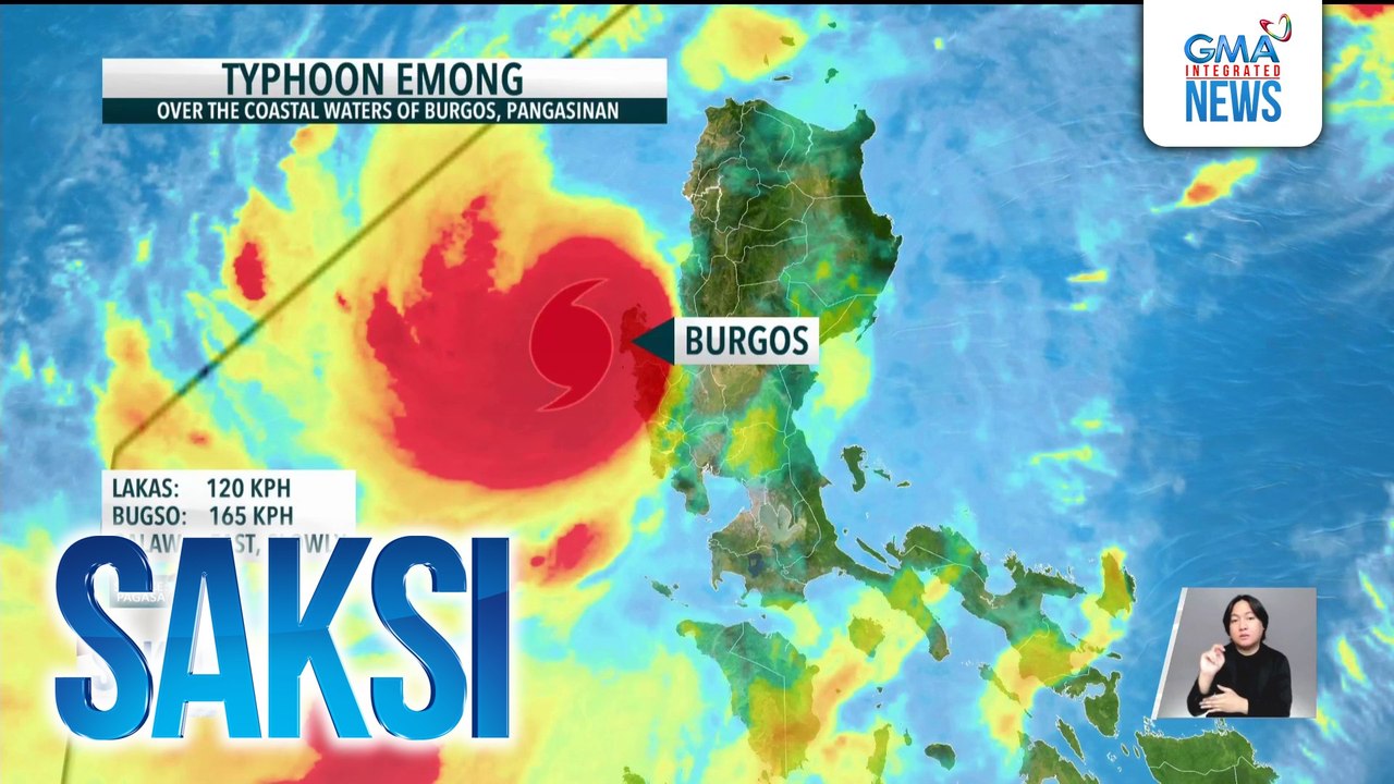 Bagyong Emong, napanatili ng ang lakas nito habang nagbabadyang mag-landfall sa Western Pangasinan | Saksi