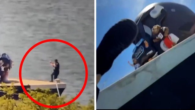 Cleveland Browns videographer falls in Lake Erie during helmet unveiling