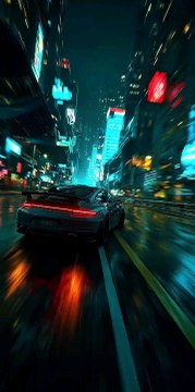Cyberpunk drive in neon city #cyberpunk #porsche #neon #luxury #luxurycars #rideraves #viral