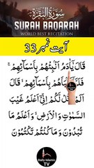 Al-Quran - Surah 2 - Al-Baqara - Ayah 33 | daily islamic tv
