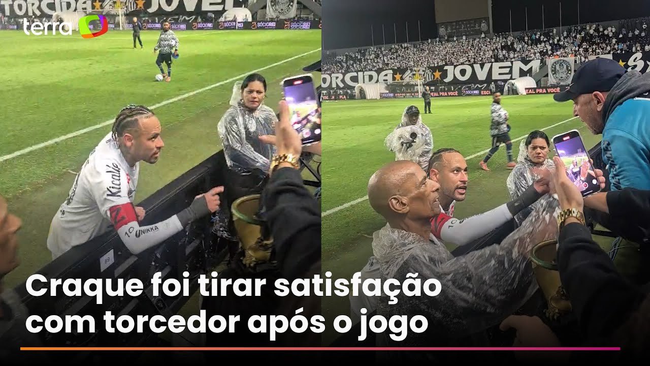 Veja a discussão de Neymar com torcedor do Santos após a derrota para o Internacional
