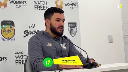 Thiago Viana, técnico do São Paulo, fala sobre saída de Dudinha