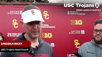 USC Trojans Head Coach Lincoln Riley Discusses the importance size transfer portal player