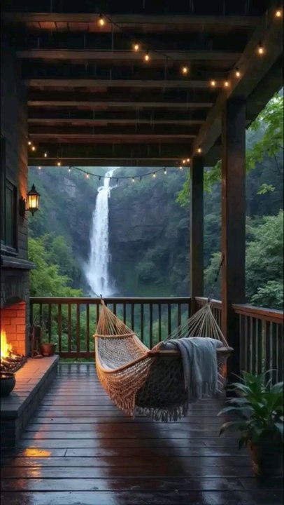Rainy Day Resort Escape, Cozy Reading Nook with Mountain Views, Camping Vibes.