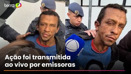 Suspeito de homicídio cospe no rosto de repórteres ao ser preso em São Paulo