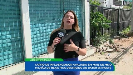 acidente dramático na avenida Carlos de Lima Cavalcante: influenciador Arthur Galeroso fala sobre susto e prejuízo após empréstimo de carro a familiares