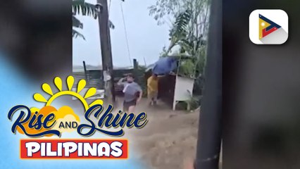 Bahagi ng dike sa Holy Land sa Brgy. Tuyo, Balanga City, Bataan, bumigay kasunod ng walang-tigil na ulan