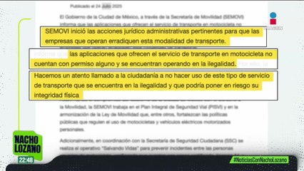 Semovi busca eliminar transporte en motos operado por app | Nacho Lozano