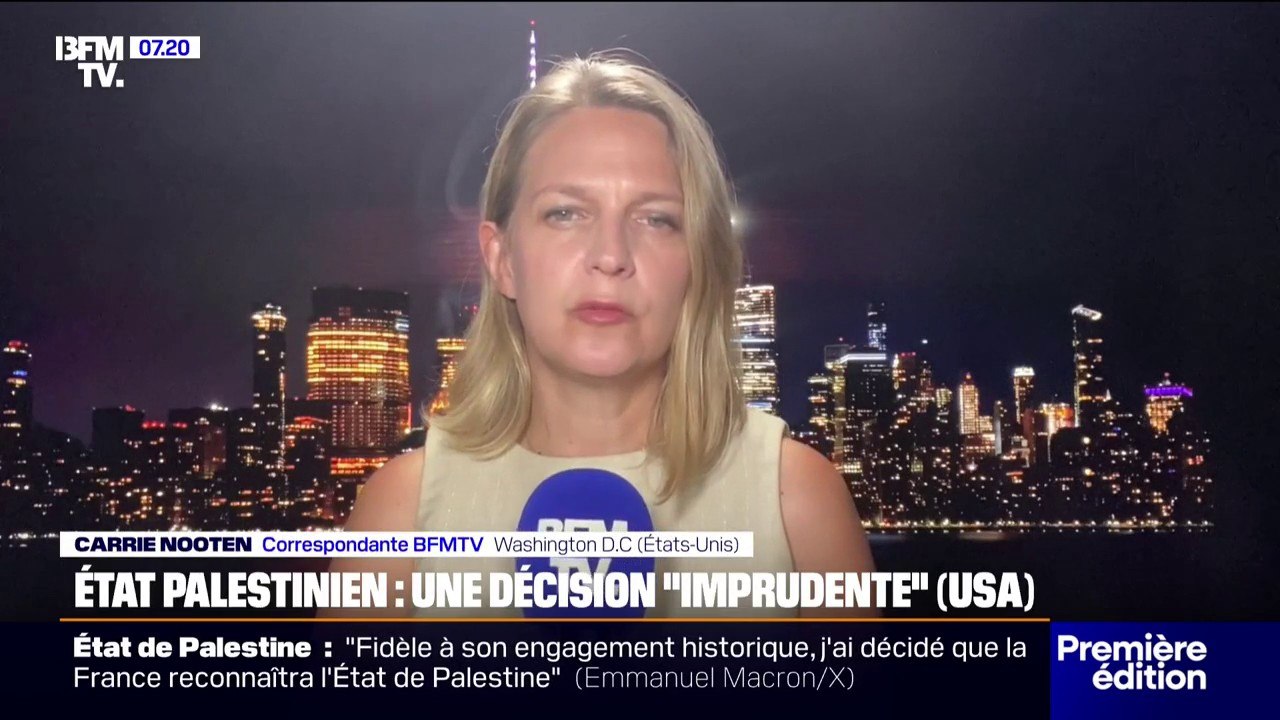 Reconnaissance de l'État de Palestine: les États-Unis dénoncent une décision "imprudente" de la France
