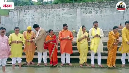 शिव श्रद्धा संगम कलश यात्रा... मां नर्मदा का पूजन कर दिया निमंत्रण, लाए अपने साथ