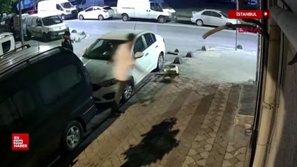 İstanbul'da plaka hırsızlığı kameraya yansıdı