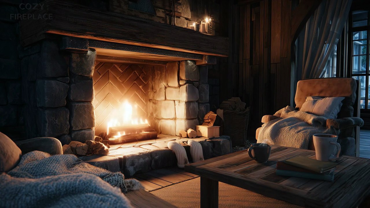 2 Hours of Smooth Jazz with Crackling Fireplace | Relaxing 4K Ambience for Study & Relaxation | Global Mantra