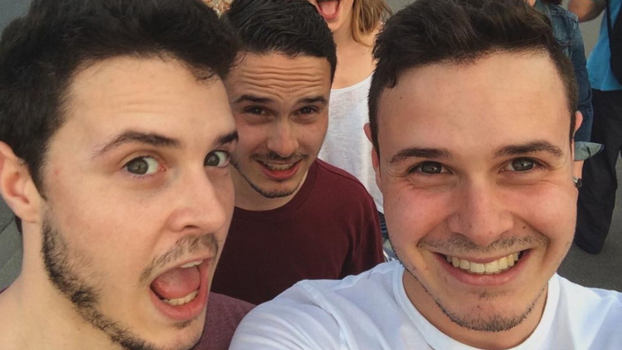 Identical male triplets named 'A', 'B' and 'C' by parents