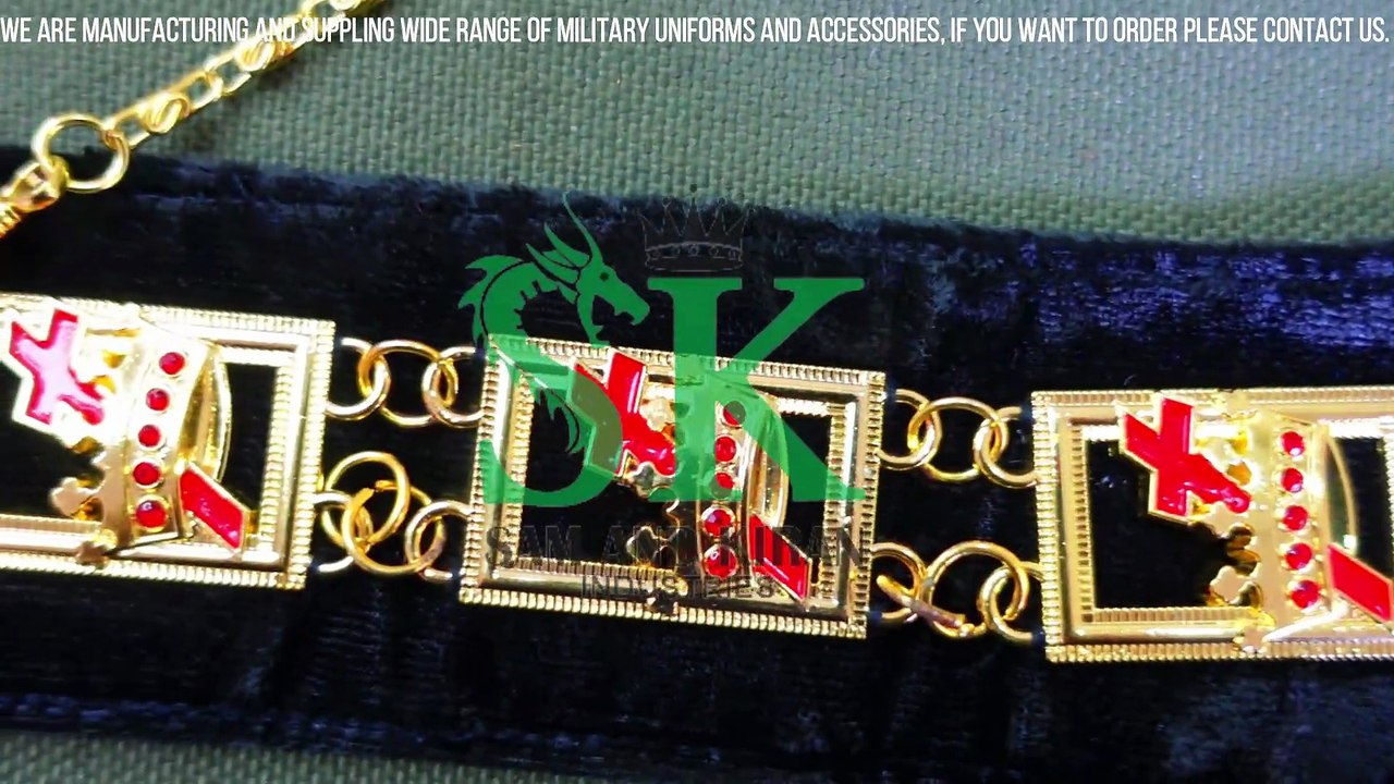 Knight Templar Masonic Chain Collar, Knights Templar Masonic Regalia Metal Chain Collar