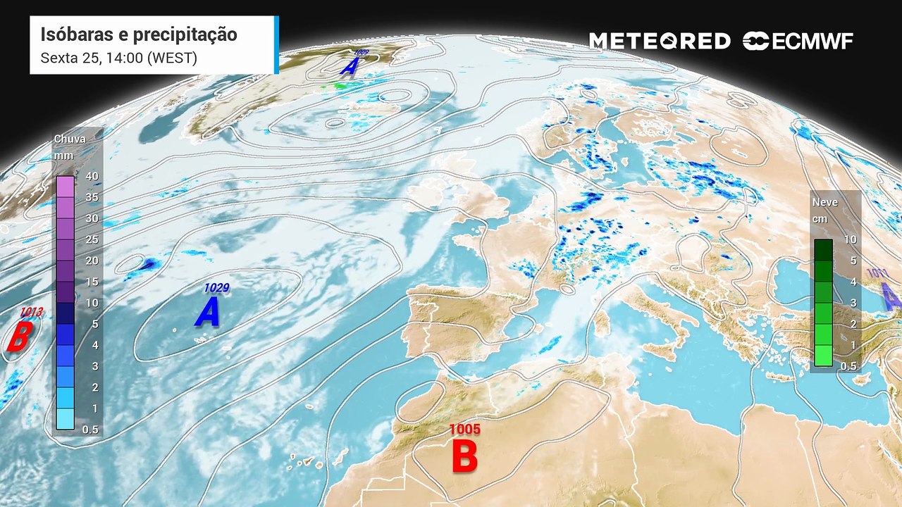 O anticiclone dos Açores irá contribuir para a permanência da estabilidade atmosférica em Portugal continental