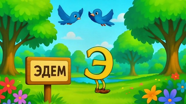 буква Э, алфавит - азбука для детей, христианская азбука