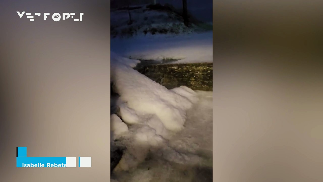 Mountains of hail cover the streets of Les Bois (Jura), Switzerland! Several centimeters piled up after a severe storm