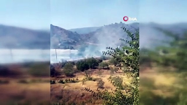 Sarıcakaya’daki ot yangını ormana sıçramadan söndürüldü