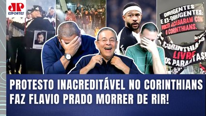 SENSACIONAL! KKKKK! Flavio Prado MORRE DE RIR com PROTESTO no Corinthians!