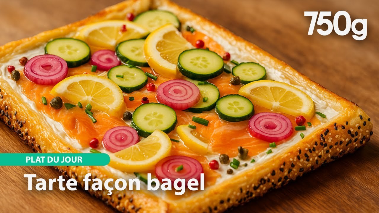 Tarte saumon concombre et pickles : quand la tarte et le bagel fusionnent | 750g