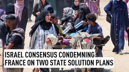 Israel consensus condemning France on two state solution plans