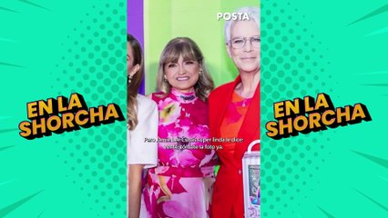 Karla Díaz le regala sus pinky termos a Lindsay Lohan y Jamie Lee Curtis