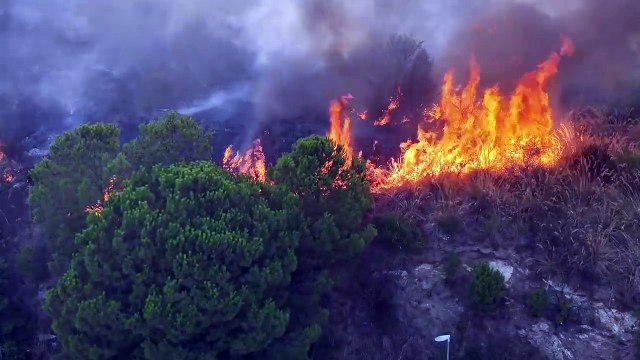 Vasto incendio dal rione Santo e alimentato dal vento: fiamme vicine al complesso Messina Due . In pericolo il serbatoio-pilota di Montesanto