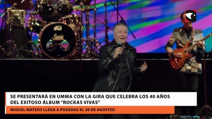 Se presentará en umma con la gira que celebra los 40 años del exitoso álbum “rockas vivas”