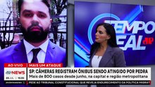 Homem atira concreto contra ônibus em SP e foge | TEMPO REAL