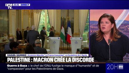 "Il décide de faire la chose la plus indolore", estime Raquel Garrido à propos du choix d'Emmanuel Macron de reconnaître l'État de Palestine